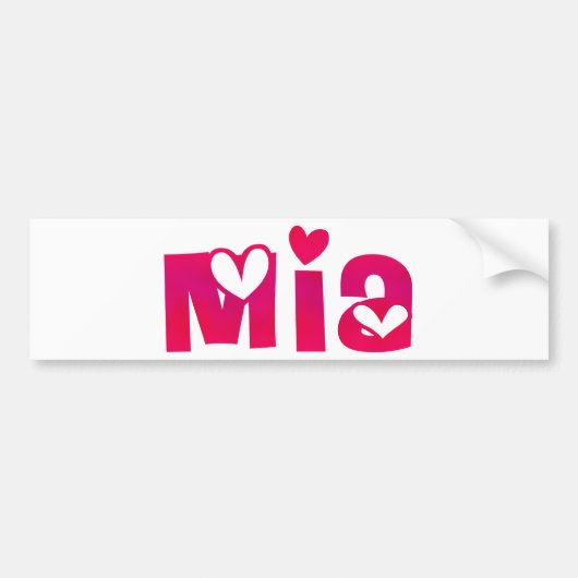 Mia in het hart bumpersticker (Voorkant)