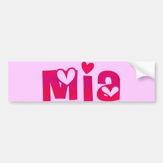 Mia in het hart bumpersticker (Voorkant)