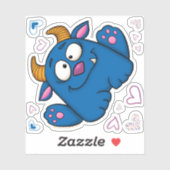 Mia le monstre, autocollant (Feuille)