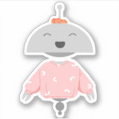 Mia met een Scrunchie Sticker (Voorkant)