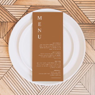 MIA Modern Boho Terracotta Burnt Sinaasappel Menu Kaart