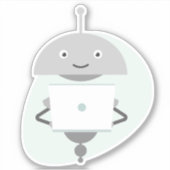 Mia op een laptop sticker (Voorkant)