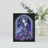 "Mia" Twilight Moon Fairy & Kat Briefkaart (Staand voorkant)