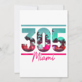 Miami 305 Area Code Florida  Palm Trees Pri Kaart (Voorkant)