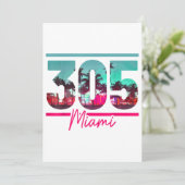 Miami 305 Area Code Florida  Palm Trees Pri Kaart (Staand voorkant)