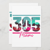 Miami 305 Area Code Florida  Palm Trees Pri Kaart (Voorkant / Achterkant)