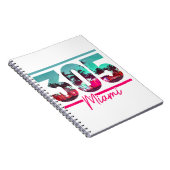 Miami 305 Area Code Florida  Palm Trees Pri Notitieboek (Rechterzijde)