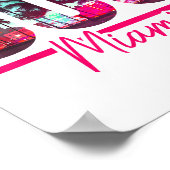 Miami 305 Area Code Florida  Palm Trees Pri Poster (Hoek)