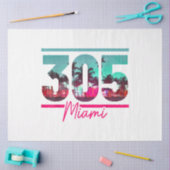 Miami 305 Area Code Florida  Palm Trees Pri Tissuepapier (Craft)