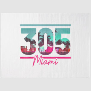 Miami 305 Area Code Florida Palm Trees Pri Tissuepapier