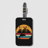  Miami 80s Dolphin Silhouette Souvenir Dolp Bagagelabel (Voorkant (verticaal))