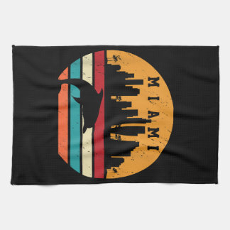  Miami 80s Dolphin Silhouette Souvenir Dolp Theedoek
