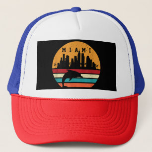 Miami 80s Dolphin Silhouette Souvenir Dolp Trucker Pet