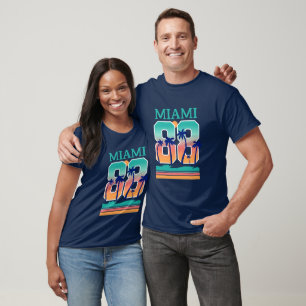 Miami 88 Retro Zonsondergang Palm T-shirt