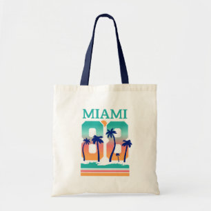 Miami 88 Retro Zonsondergang Palm Tote Bag