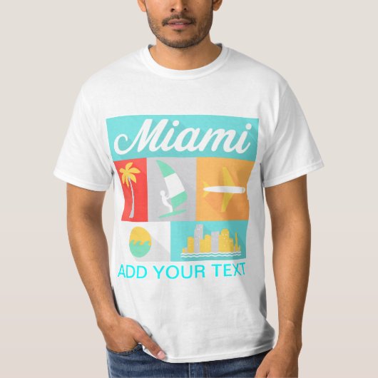 miami amerikaans stadshirt met verschillende kleur t-shirt (Voorkant)