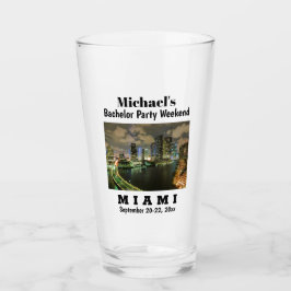 Miami Bachelor Party Jongens Weekend Trip Beer Pin Glas