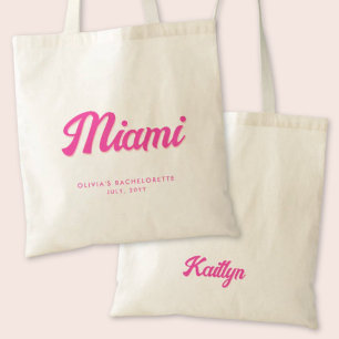 Miami Bachelorette Party Gepersonaliseerde Canvas Tote Bag