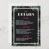 Miami Bachelorette Party Invitation Itinerary Kaart (Achterkant)
