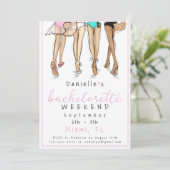 Miami Bachelorette Party Weekendprogramma Kaart (Staand voorkant)