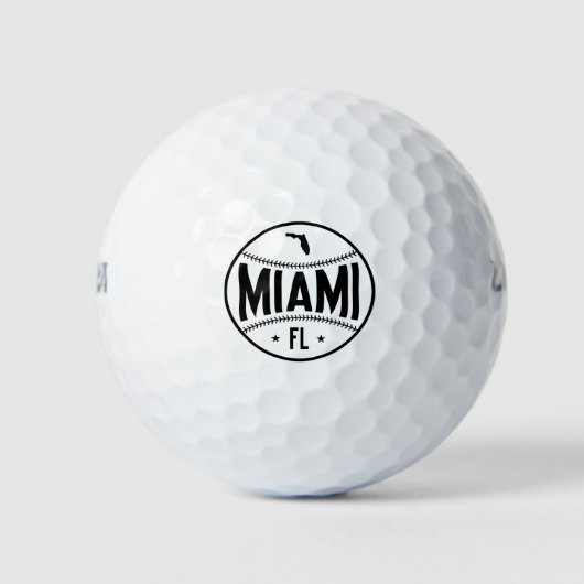 Miami Baseball Thema Golfballen (Voorkant)
