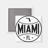 Miami Baseball Thema Magneet (Voorkant / Achterkant)