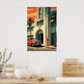 Miami Beach art déco hôtel front airbrush art (Cuisine)