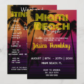 Miami Beach Bachelorette Weekend Itinerary Kaart (Voorkant / Achterkant)