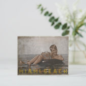 Miami Beach Briefkaart met Cool Guy (Staand voorkant)
