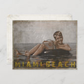 Miami Beach Briefkaart met Cool Guy (Voorkant / Achterkant)