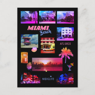 Miami Beach Collage Briefkaart