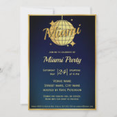 Miami beach disco bal événement Invitation (Devant)