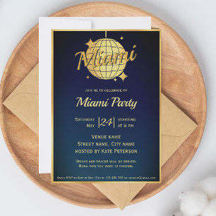 Miami beach disco bal événement Invitation