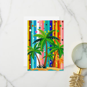 Miami Beach Festieve Waterverf Bedankkaart