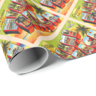 Miami Beach Florida  Briefkaart met grote letters Cadeaupapier