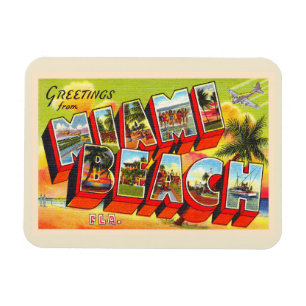 Miami Beach Florida  Briefkaart met grote letters Magneet