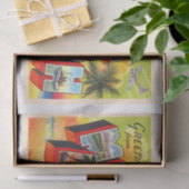 Miami Beach Florida  Briefkaart met grote letters Tissuepapier (Geschenk)