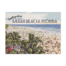 Miami Beach Florida Briefkaart | VINTAGE