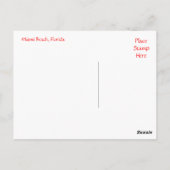 Miami Beach Florida Carte de la nuit Skyline (Dos)