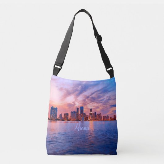 Miami Beach Florida City Skyline Crossbody Tas (Voorkant)