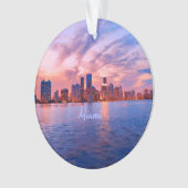 Miami Beach Florida City Skyline Ornament (voorkant)