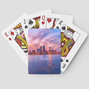 Miami Beach Florida City Skyline Pokerkaarten