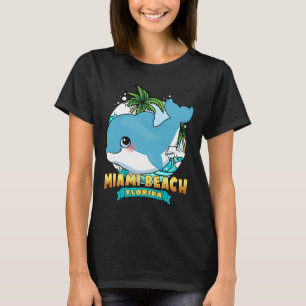 MIAMI BEACH FLORIDA Cute Baby Dolphin Beach Souven T-shirt