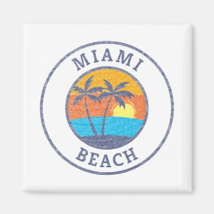 Miami Beach, Florida Faded Classic Style Magneet