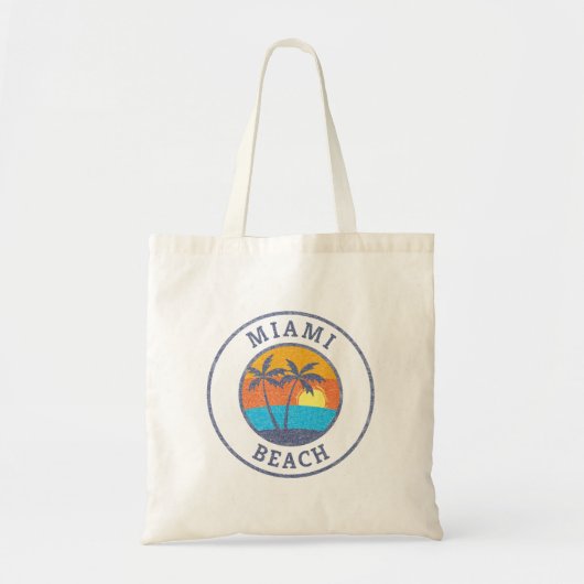 Miami Beach, Florida Faded Classic Style Tote Bag (Voorkant)