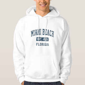 Miami Beach Florida FL Vintage Sports Design Navy Hoodie
