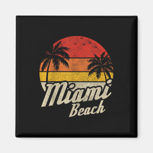 Miami Beach Florida FL zonsondergang Retro Vacati Magneet