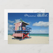 Miami Beach Florida Guard Tower Briefkaart (Voorkant / Achterkant)