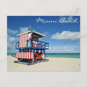 Miami Beach Florida Guard Tower Briefkaart