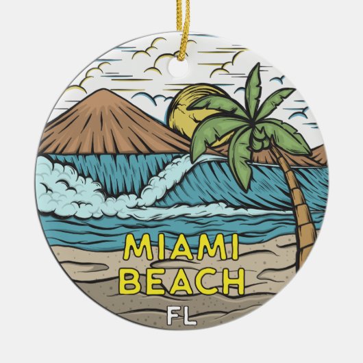 Miami Beach Florida  Keramisch Ornament (Voorkant)